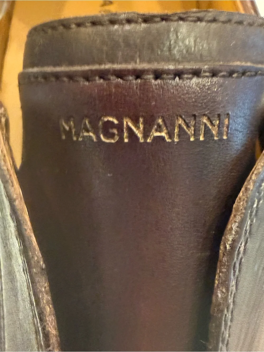 Magnanni Mens Gaslon Dress Sneakers Brown Leather Slip-On Sz US 8.5 EU 41.5 NEW